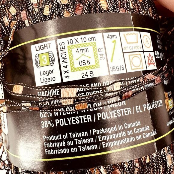 Bernat Matrix Ladder Ribbon Yarn NATURAL NETWORK Browns Neutrals (4) Balls - Picture 5 of 9